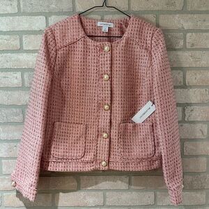 NWT Liz Claiborne Pink Tweed Women's Jacket